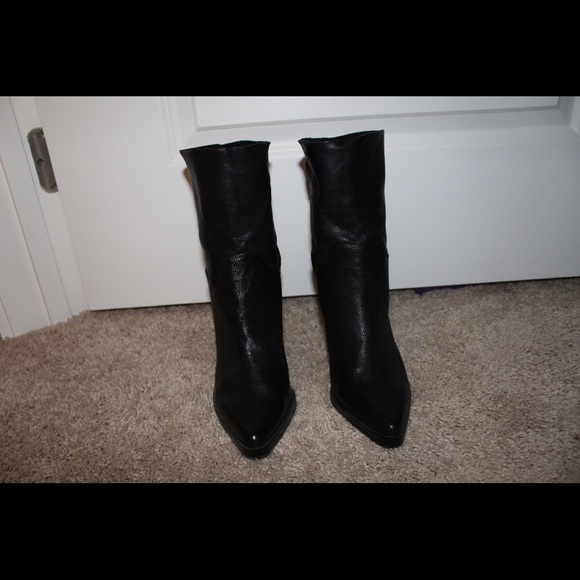 Leather black wedges size 6 - Picture 4 of 6